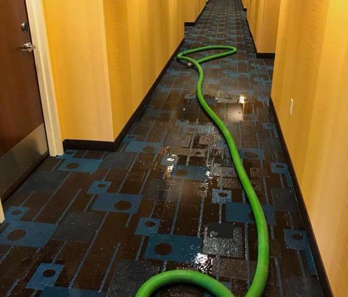 Water on the floor of a hotel in Hendersonville, NC