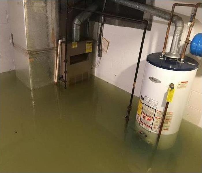 Four feet deep water in a basement
