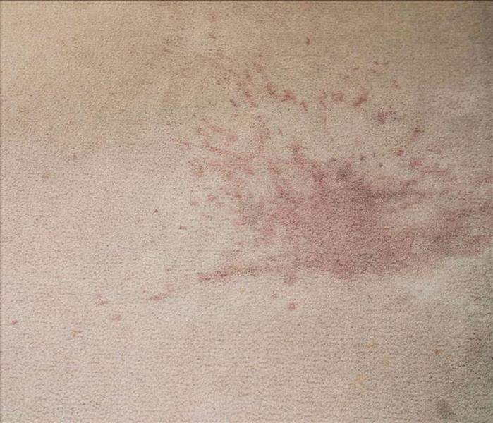 Wine stain on a carpet